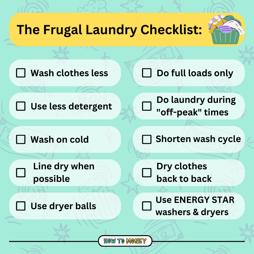 save money doing laundry checklist