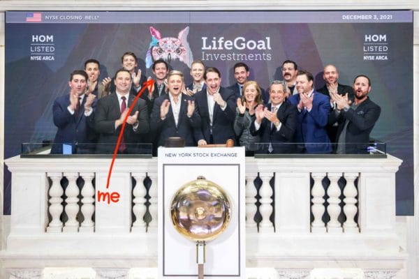 Joel O'Leary ringing closing bell at NYSE