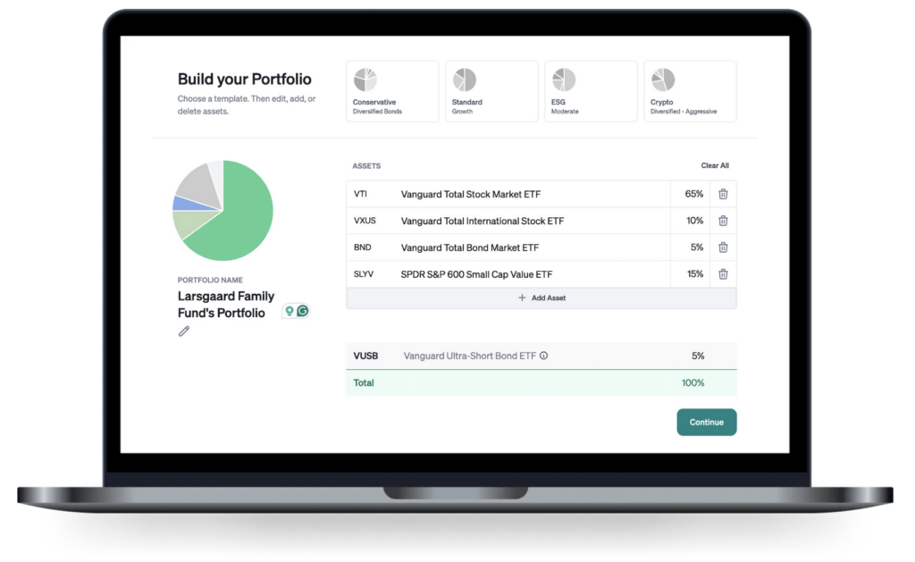 Daffy custom portfolios example